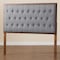 Baxton Studio Harumi Classic and Traditional Grey Fabric and Walnut Brown Finished Wood King size Headboard 237-12639-ZORO - alternate 8